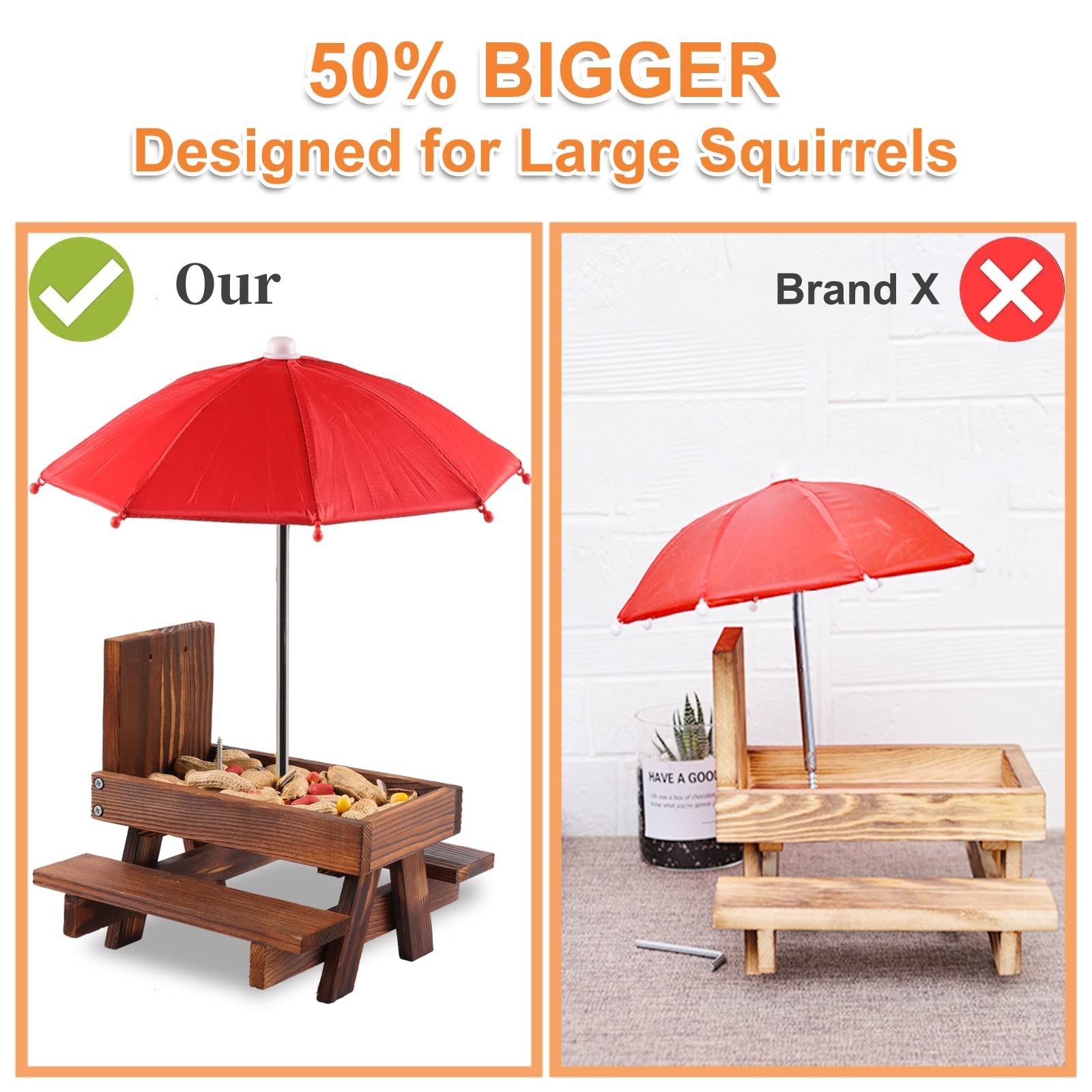👍2024 New Arrival- 50% OFF💥Wooden Picnic Table Squirrel Feeder