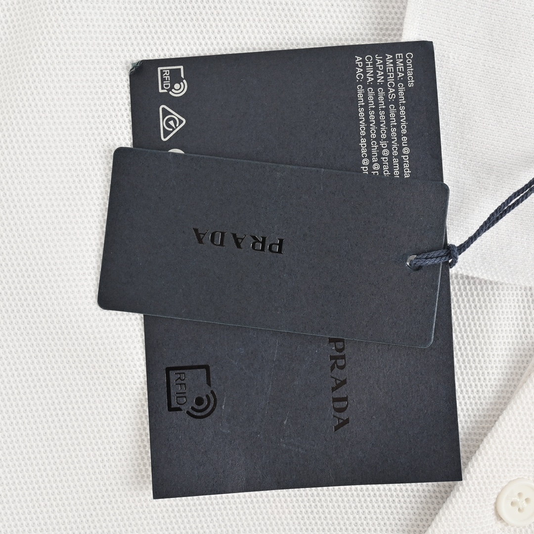 Prada 24ss hem logo triangle logo Polo short sleeve