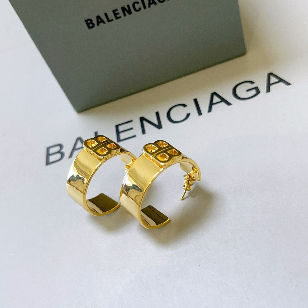 Balenciaga BB Hoop Earrings