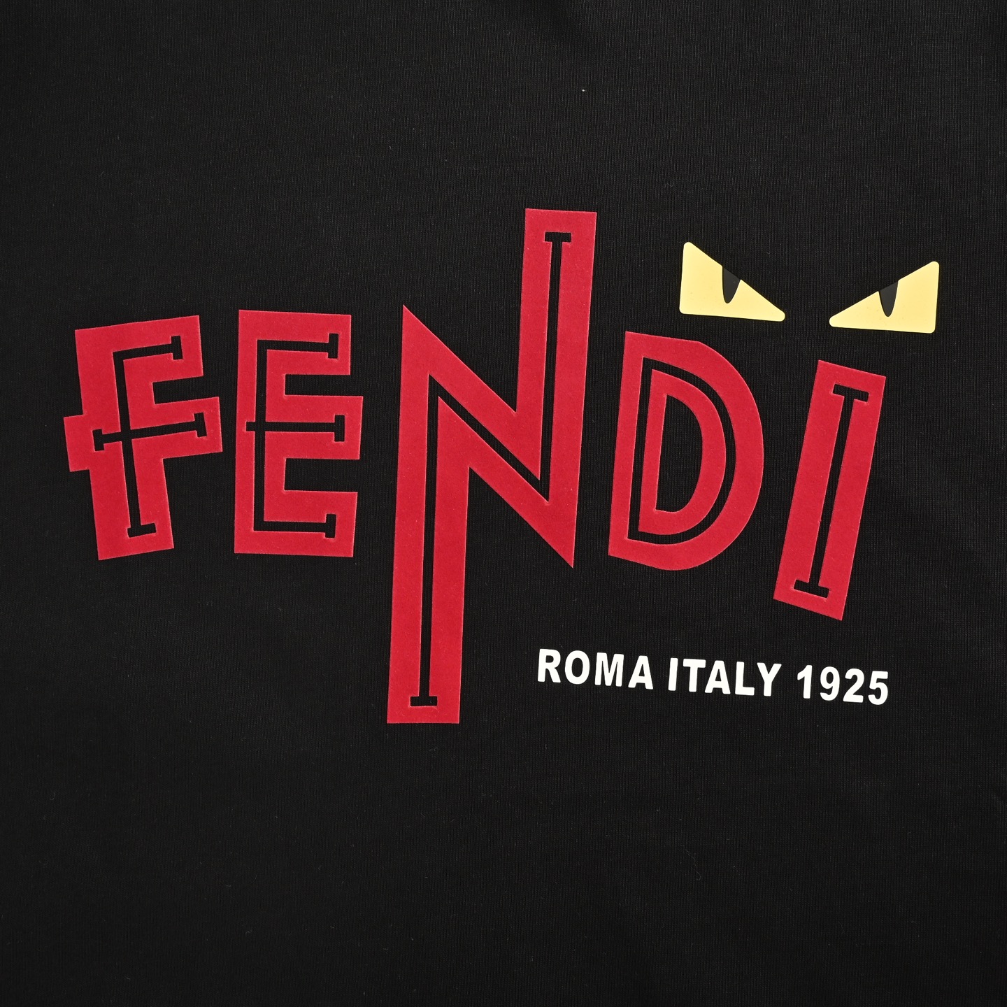 Fendi 25ss flocked letter eye print short sleeve