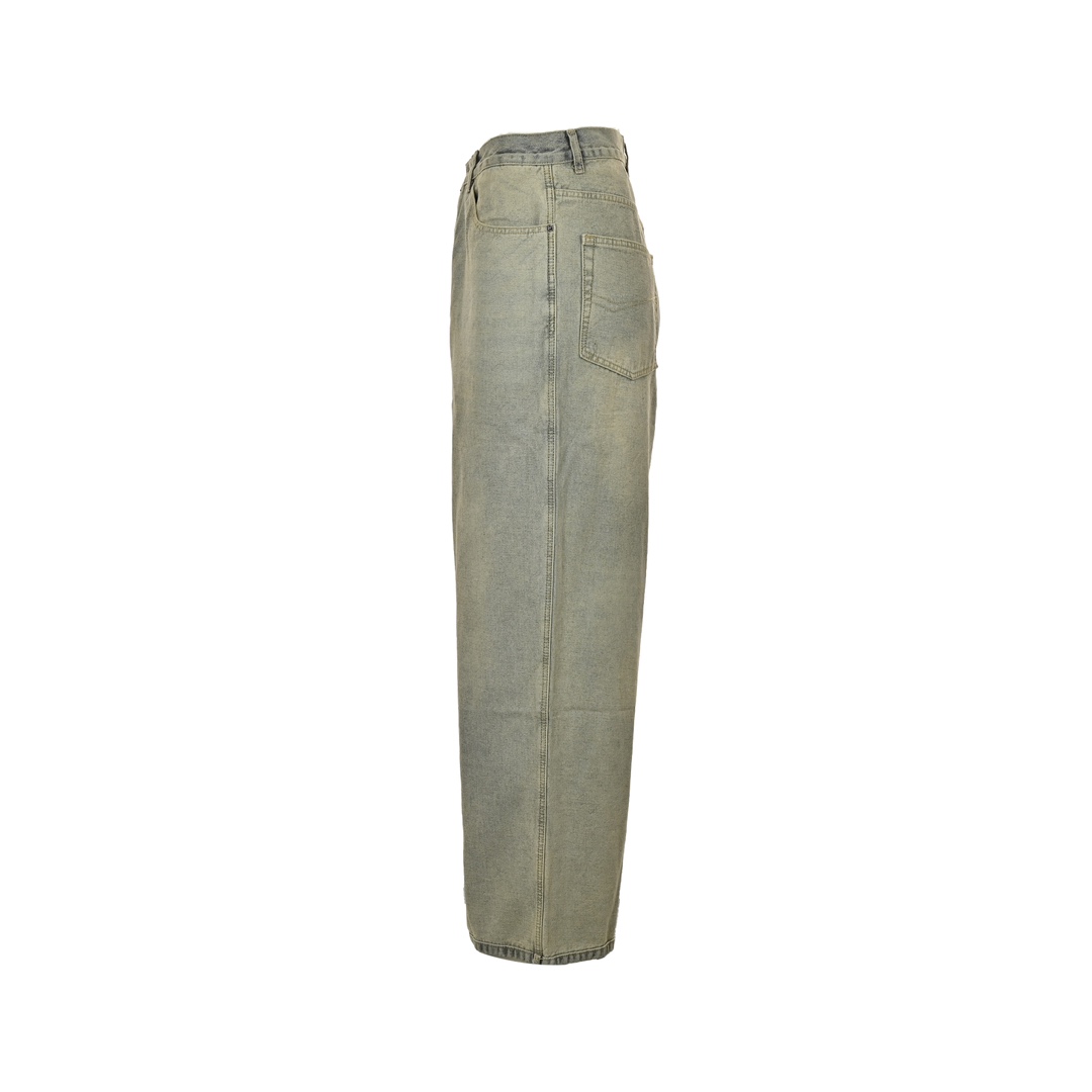 Balenciaga washed loose wide-leg distressed jeans