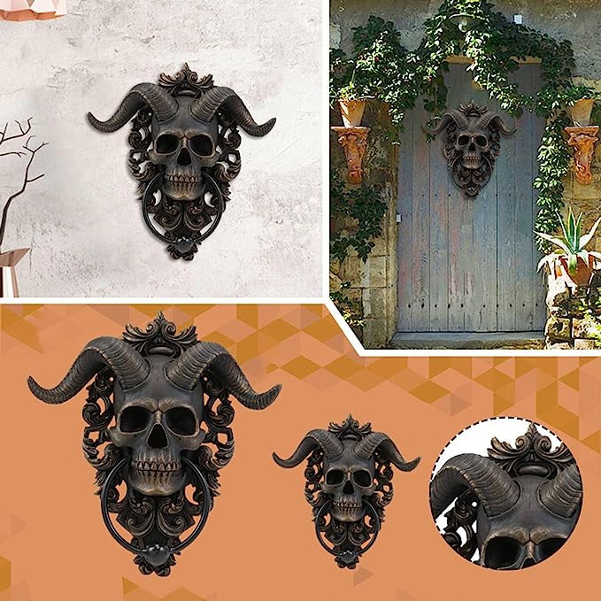 (🔥Last Day Promotion-SAVE 50% OFF)☠️Baphomet Horned God Skull Hanging Door Knocker-BUY 2 GET FREE SHIPPING！