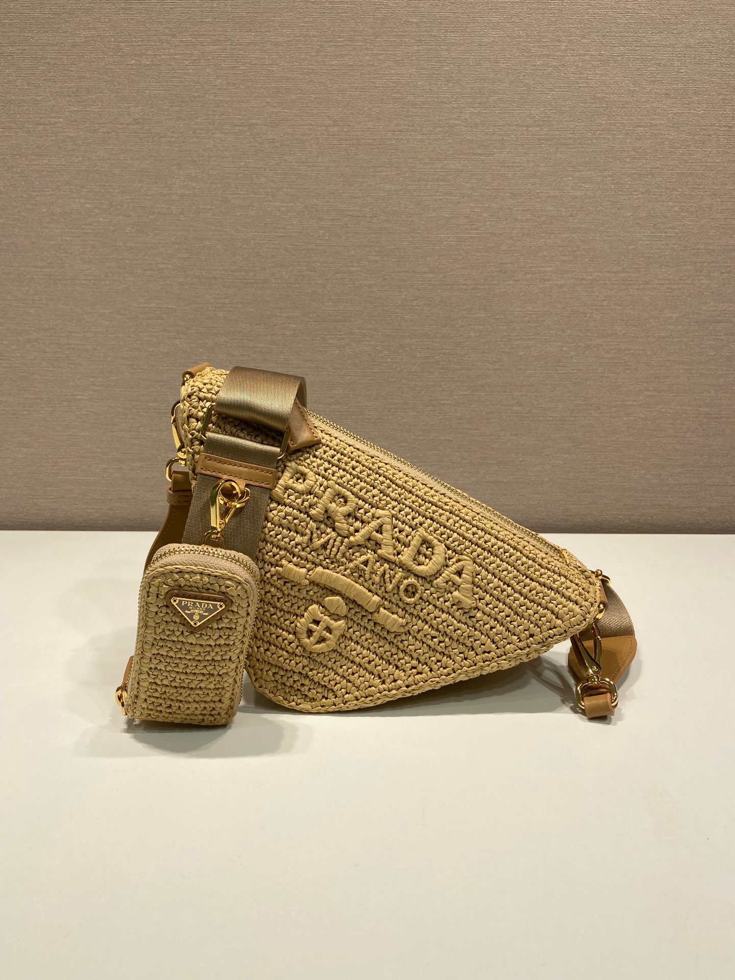 Prada Straw Triangle Bag 1BH190