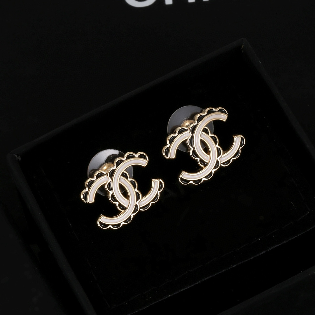 Chanel Water Ripple Double C Earrings