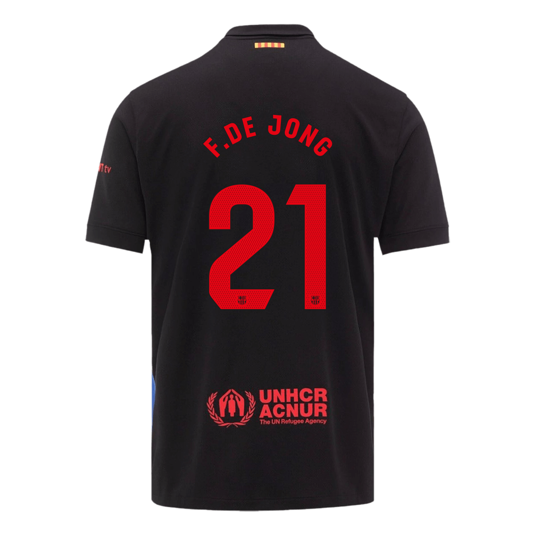 Custom F.DE JONG #21 Barcelona Soccer Jersey Away 2024/25