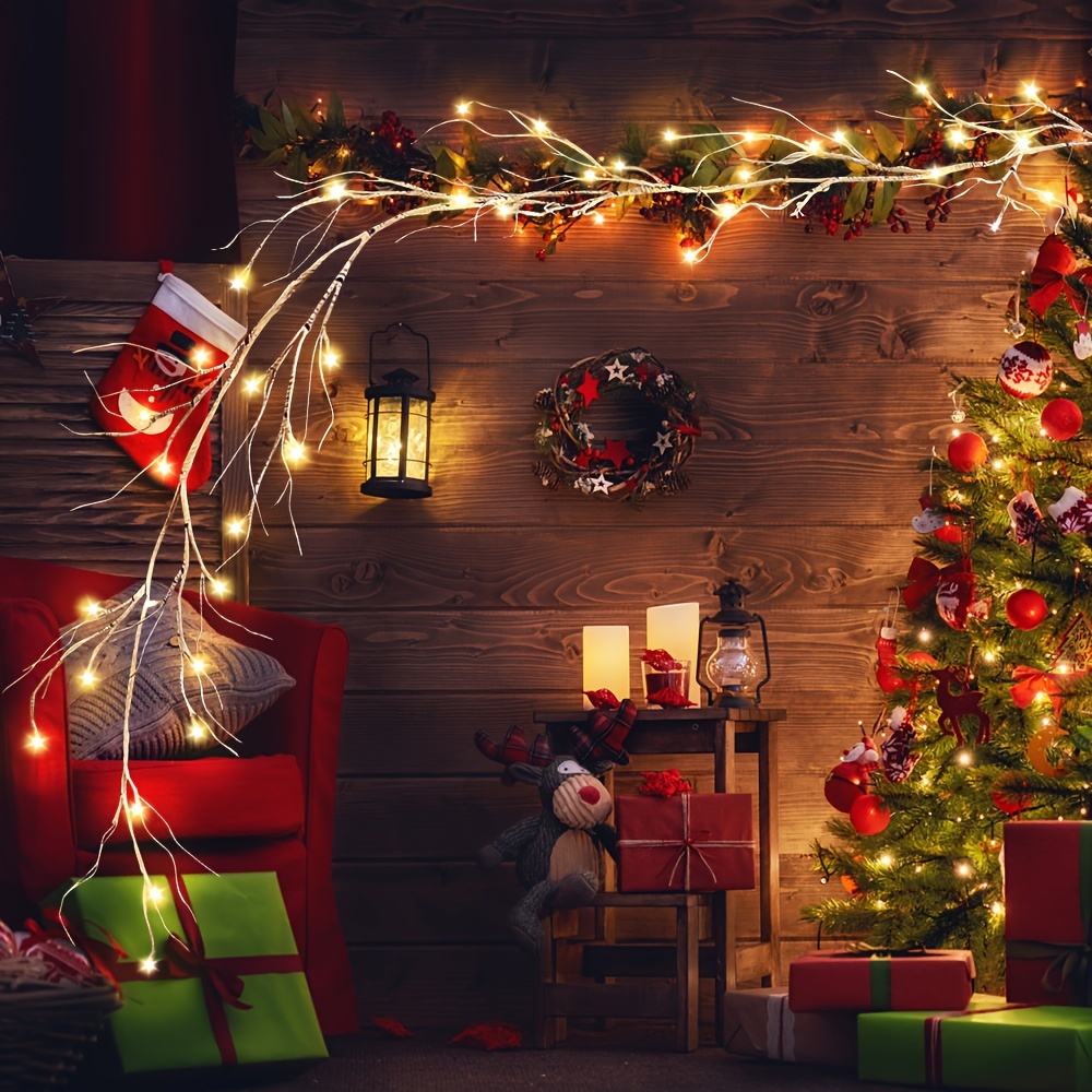 ✨🎄6FT Lighted Birch Garland with 48 LED Lights🔥Buy 2 Get 10% OFF & Free Shipping
