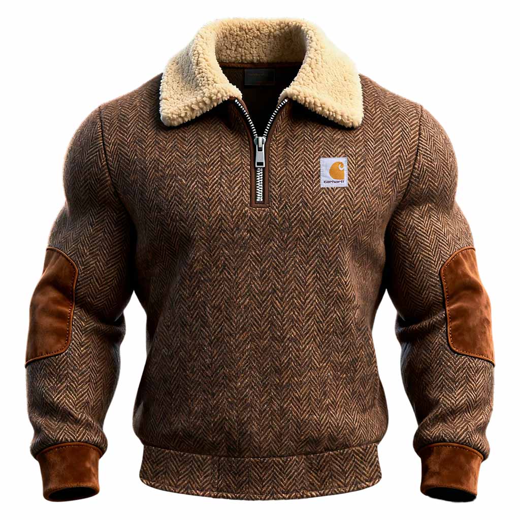 Carhartt Herringbone Wool Blend Jacket with Sherpa Lining
