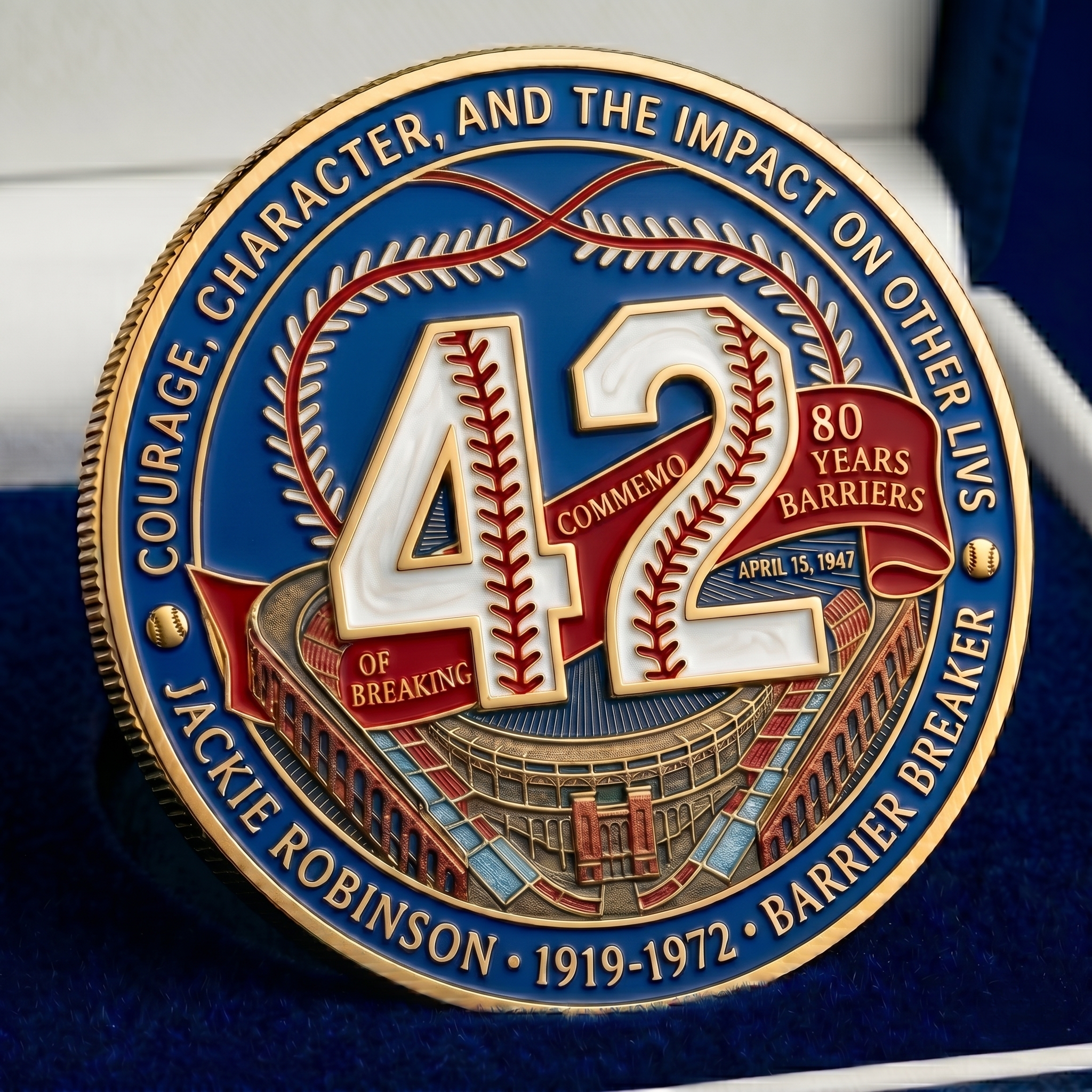 🥎 Jackie Robinson 80th: Barrier Breaker Legacy Coin – Courage & Character ✊