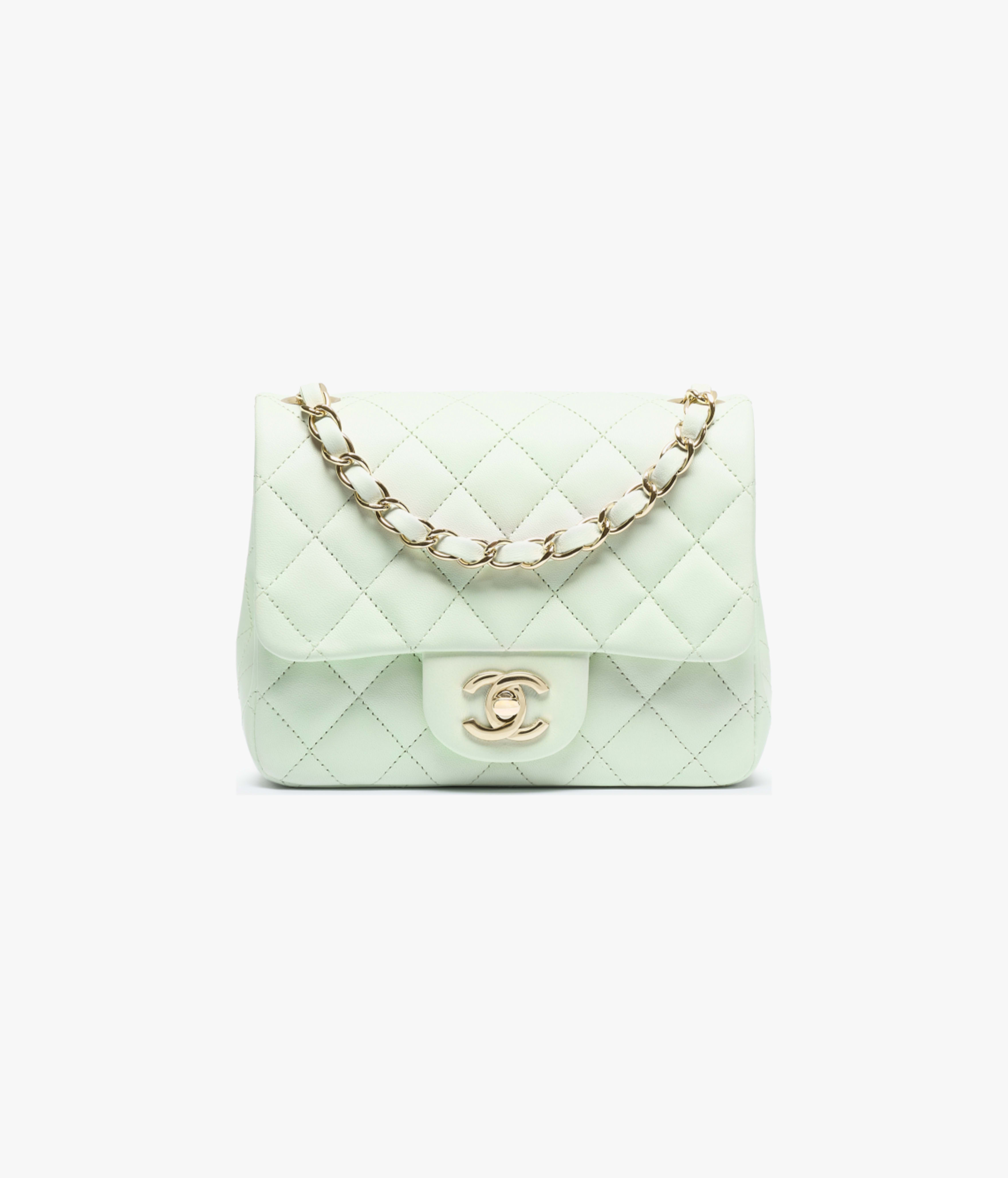 Chanel Mini Classic Bag Lambskin & Gold Metal Light Green A35200-Y04059-NAGER
