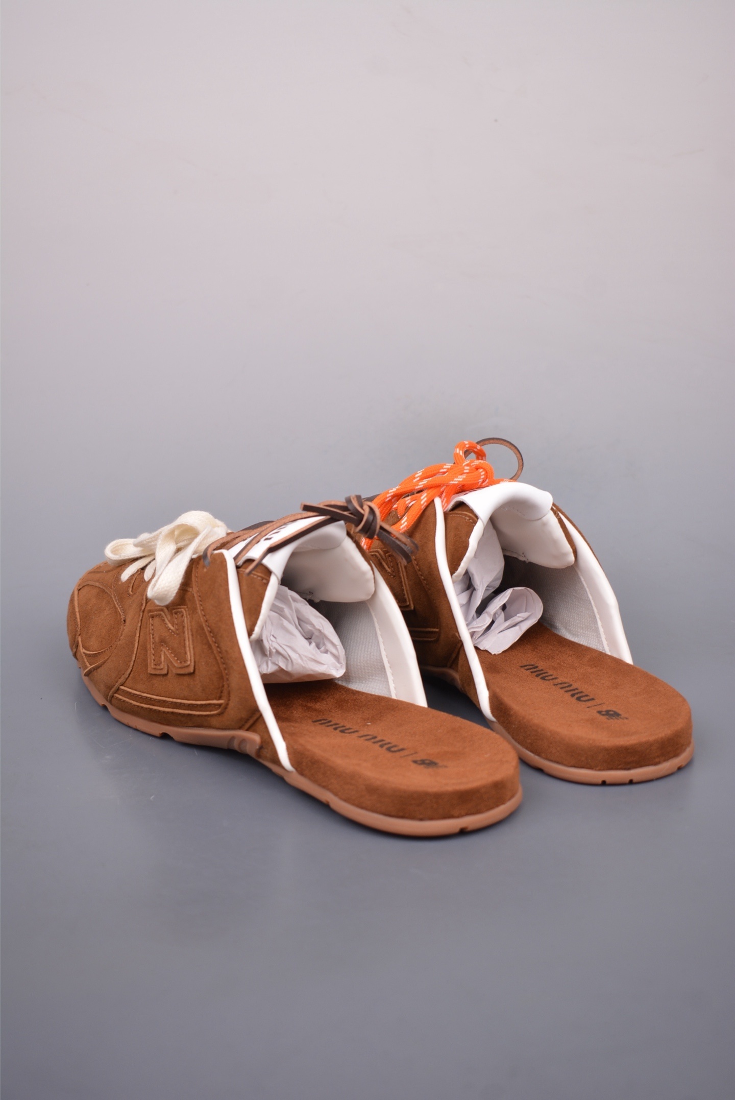 Miu Miu x New Balance 530 SL Faded Suede Mules 