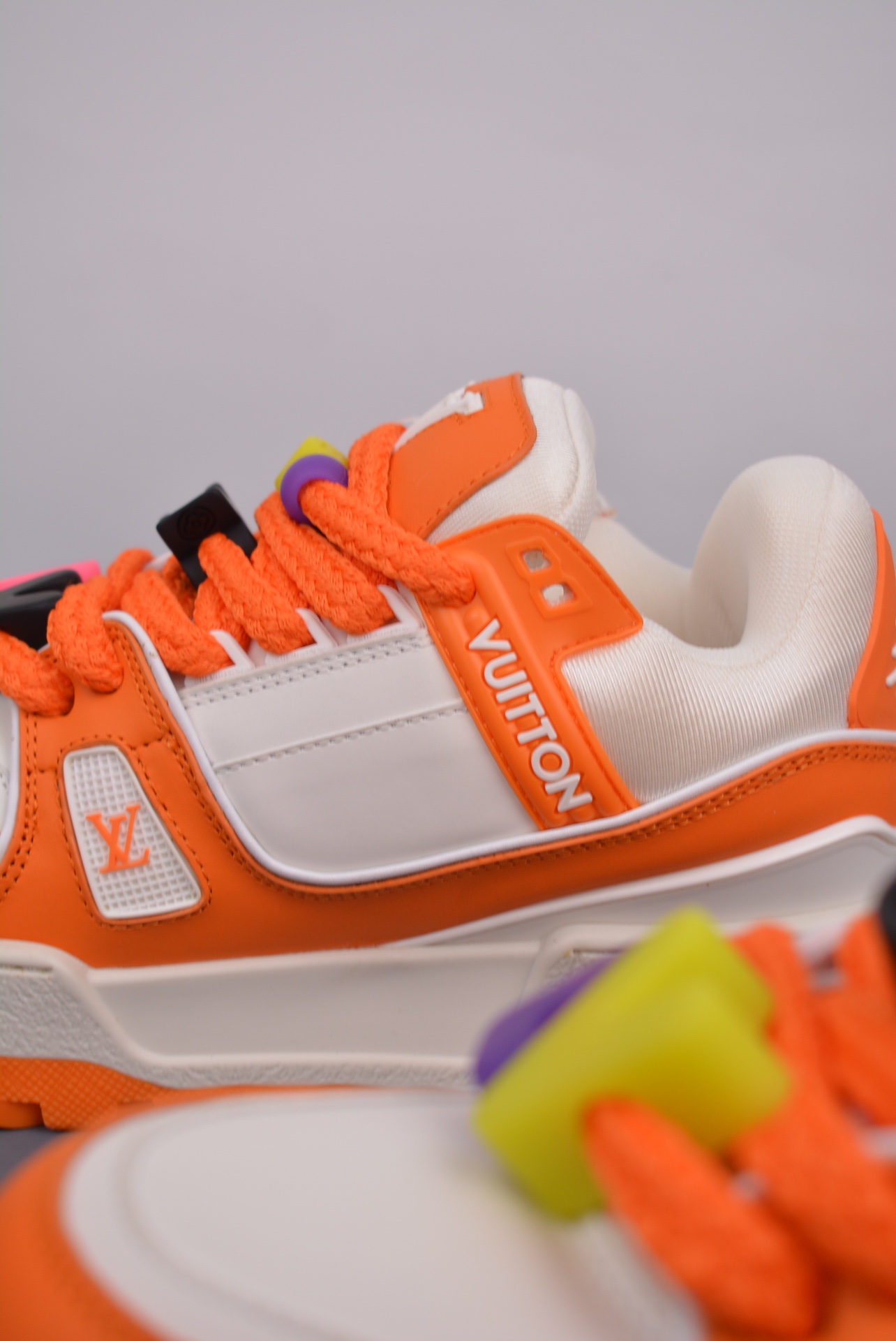 Louis Vuitton Trainer Maxi Low Sneaker orange and white