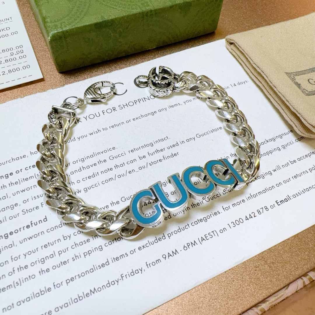 Gucci Blue Font Bracelet