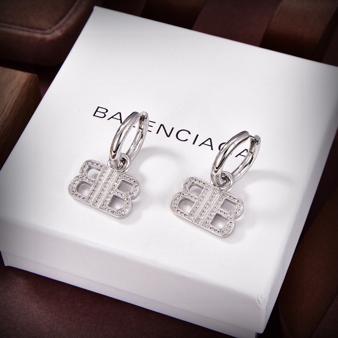 Balenciaga BB diamond earrings