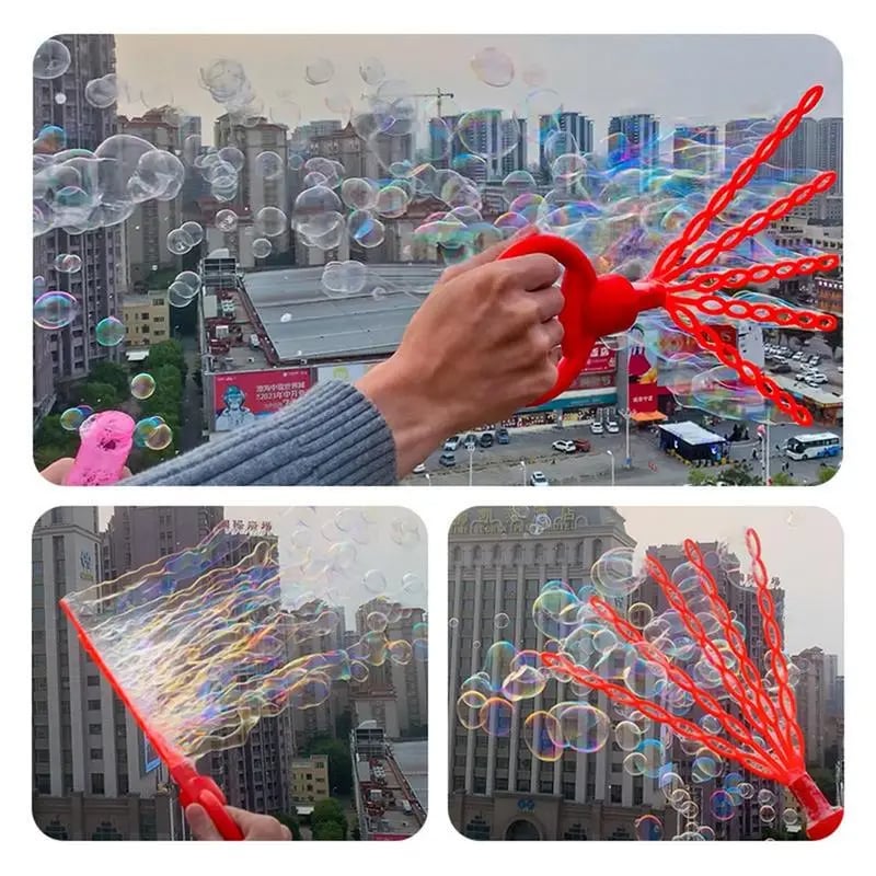 Five-claw 32-hole bubble toy（Each bubble wand comes with two packs of bubble liquid）