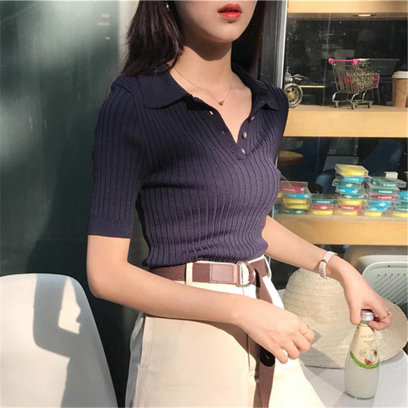 Retro Vertical Stripes Slim Lapel Shirt