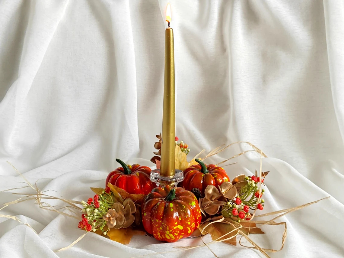 🔥HOT SALE🔥45% OFF🍁Fall Pumpkin Candle Holder Centerpiece🕯️🎃