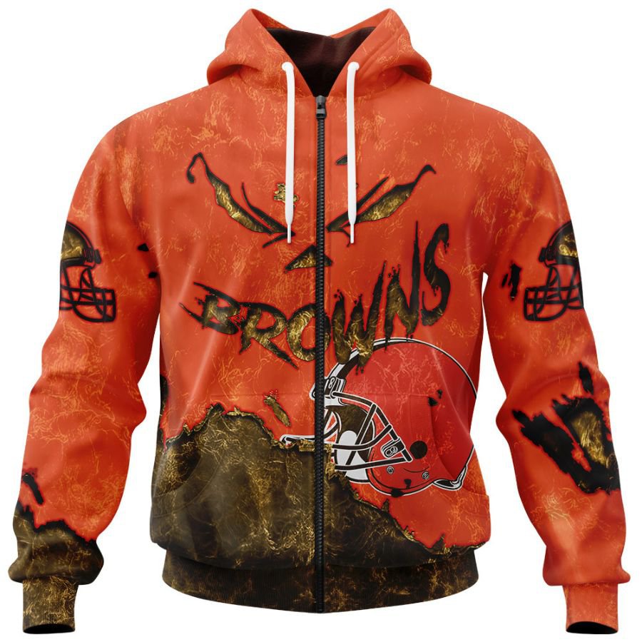 CLEVELAND BROWNS 3D HOODIE HALLOWEEN001