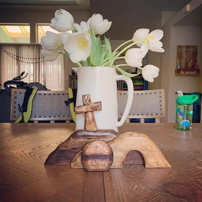 ✝️✝️Cross Easter scene wooden decoration
