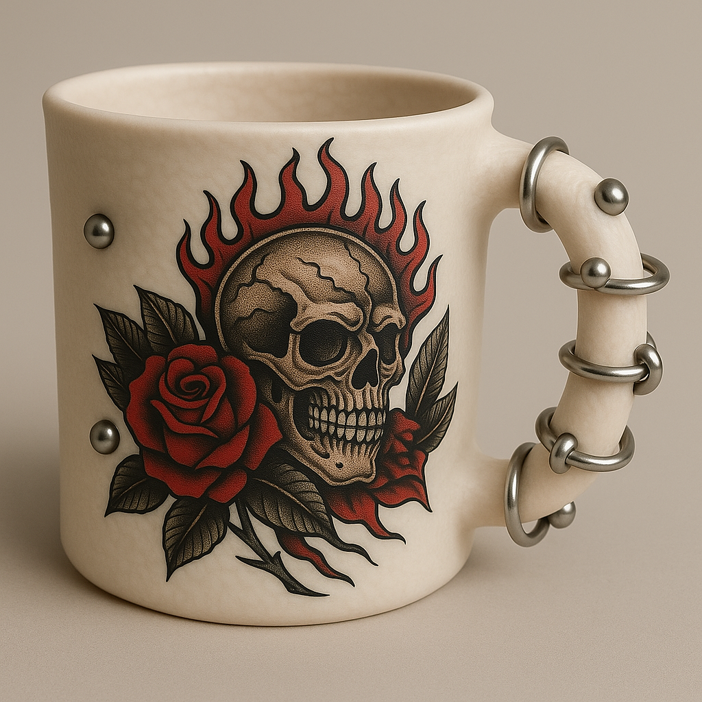 Punk Skull Tattoo Mug