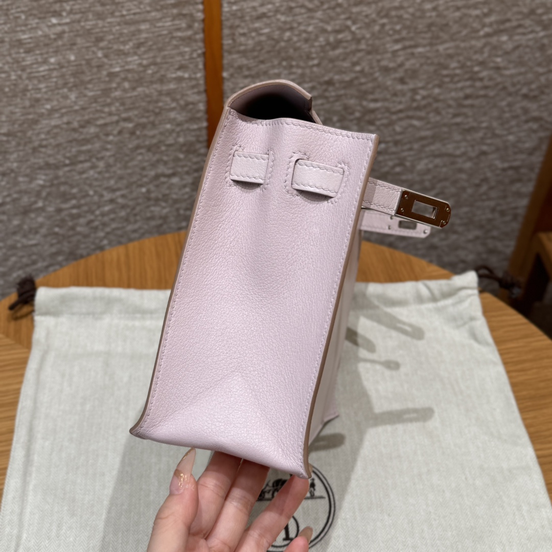 Hermes kelly danse 09Mauve pale handbag (handmade to order)