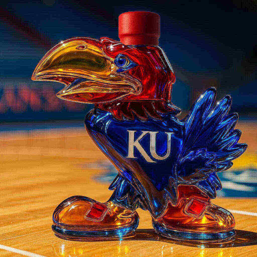 KU Jayhawk Whisky Bottle
