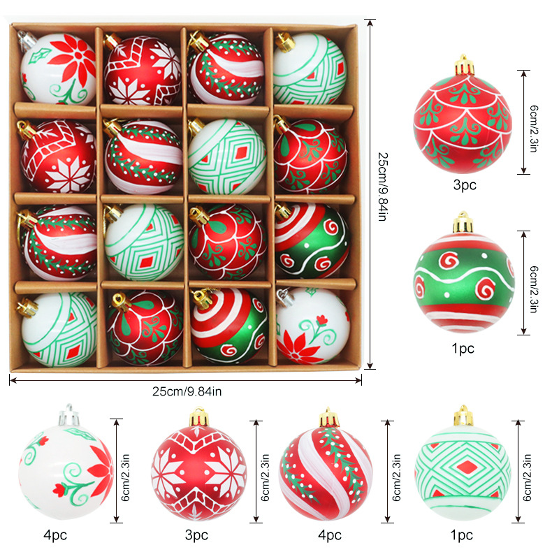 🎄🎅2024 NEW - 16 PCS Christmas Balls Ornaments🔥Buy 2 Get 10% Off & Free Shipping