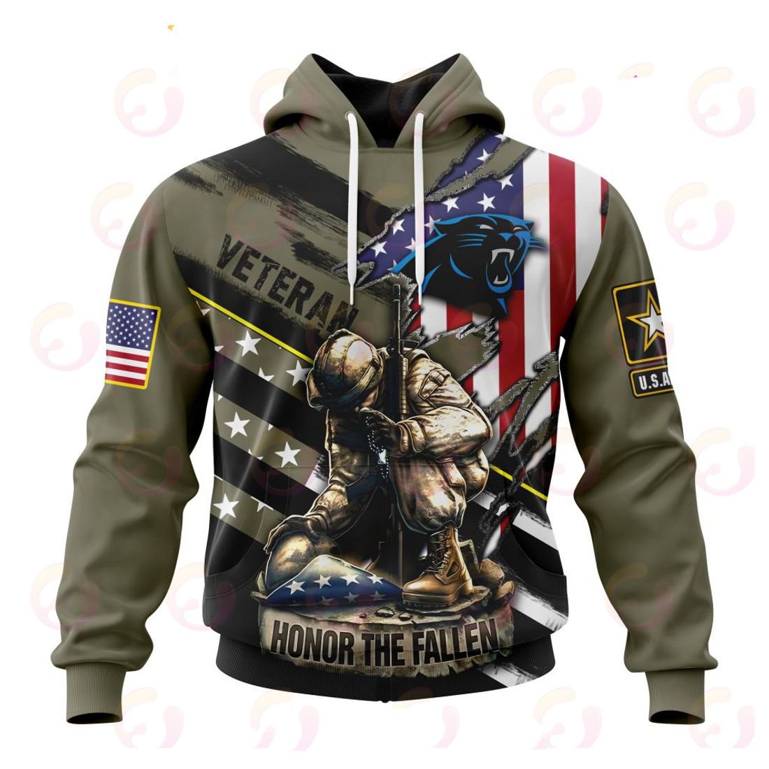 CAROLINA PANTHERS 3D HOODIE VETERANS