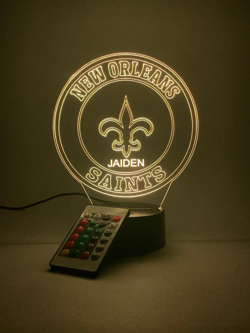 NEW ORLEANS SAINTS 3D LAMP PERSONALIZED