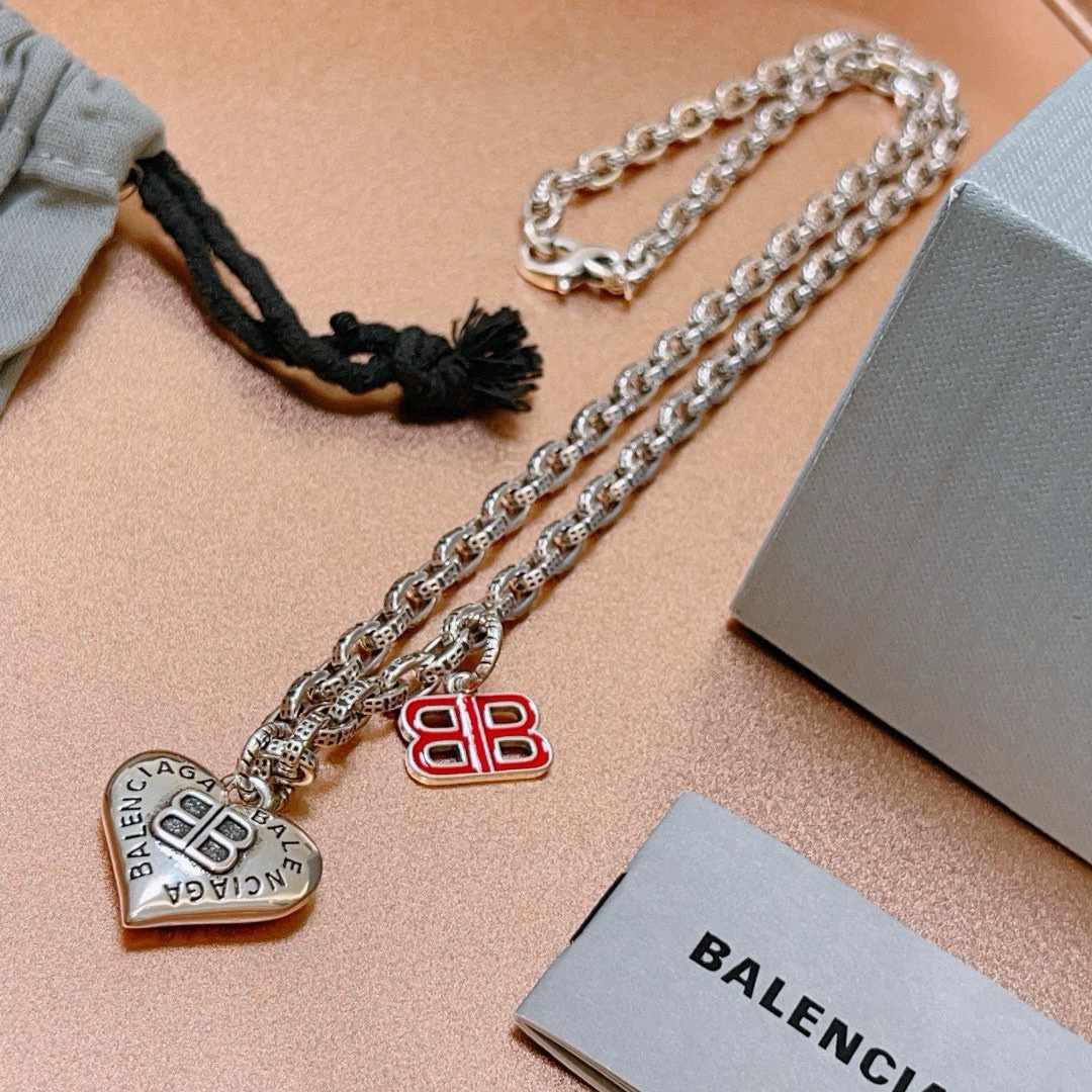 Balenciaga BB Heart Chain Necklace