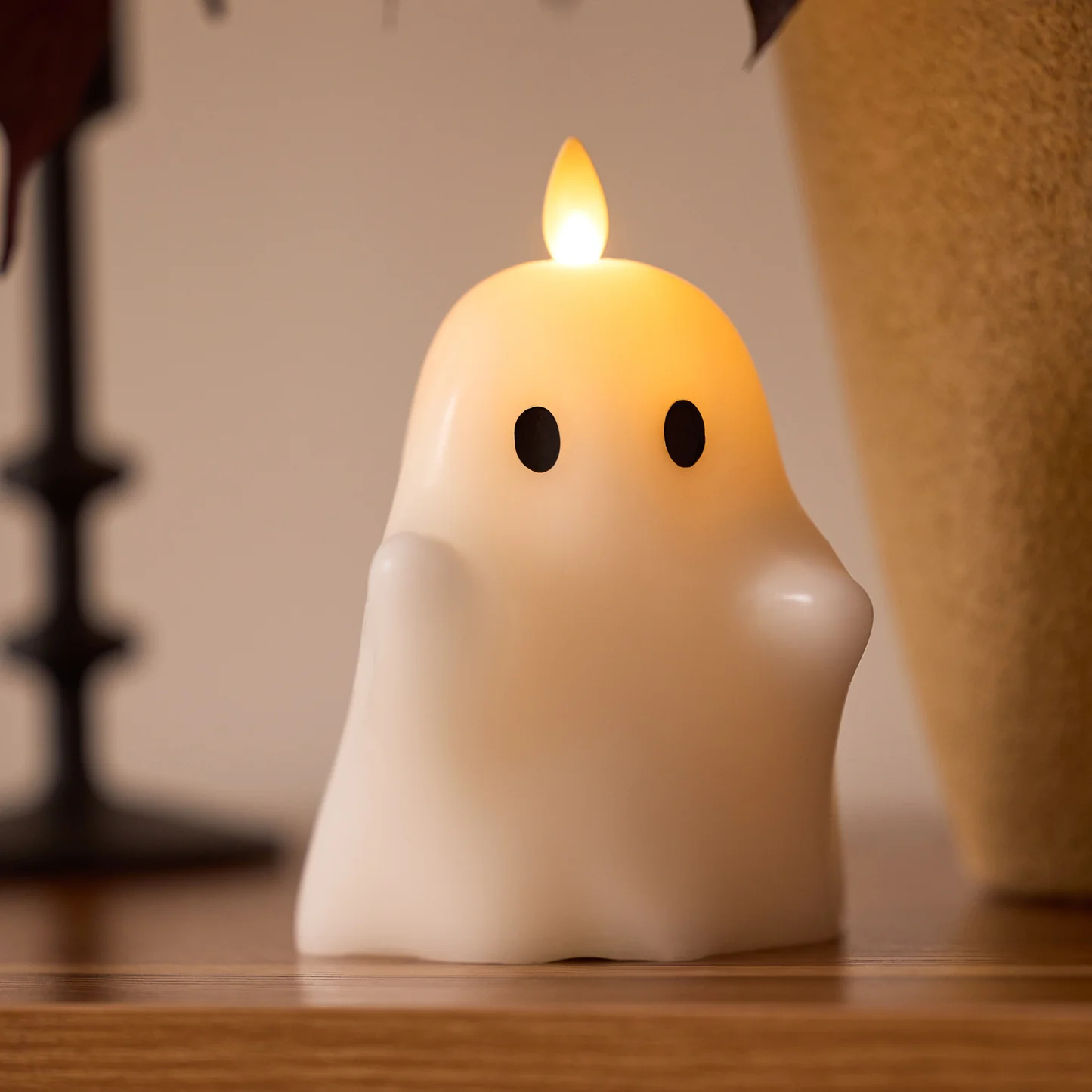 💥ON SALE💥-👻🎃 Swaying‑Flame Ghost & Pumpkin LED Candles, Safe,Zero Mess✨