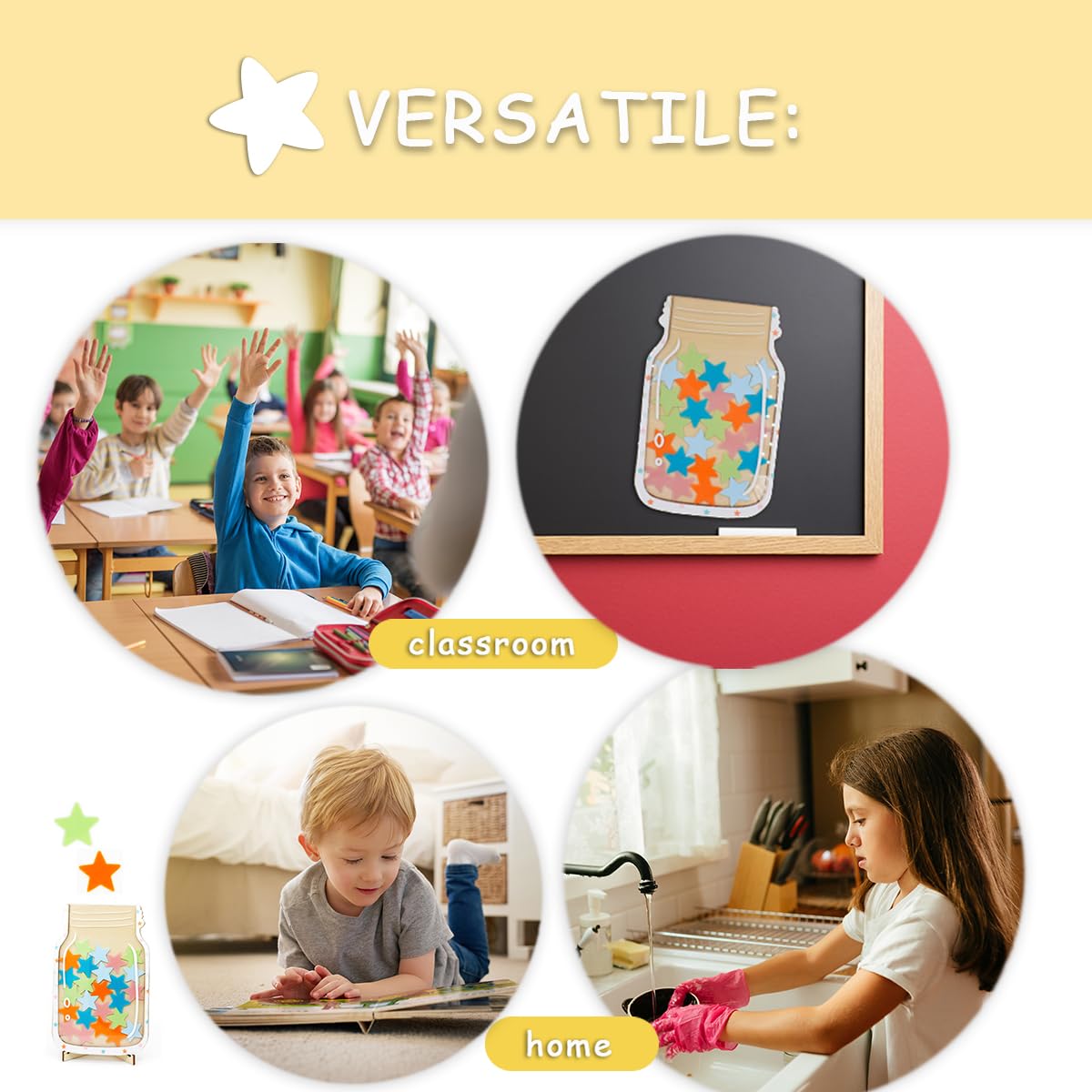 🔥SPRING SALE🔥Personalized Stars Reward Jar for Kids, DIY, with Colorful Letter Stickers