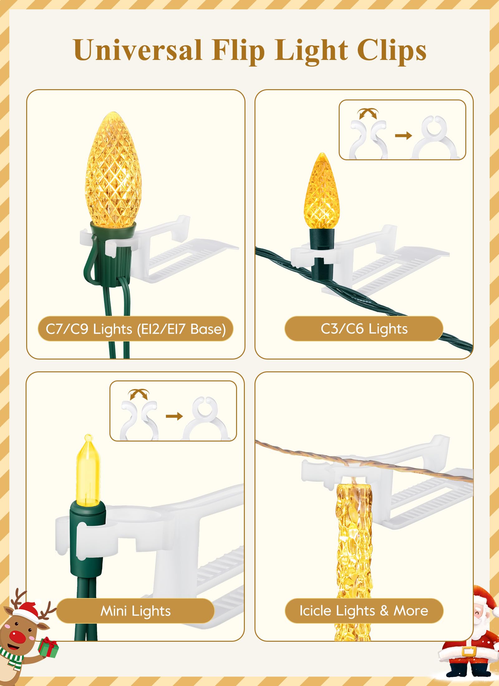 🎄Early Christmas Sale 49% OFF🎄50Pcs All-in-One Christmas Light Clips Outdoor