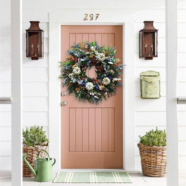 Autumn sale🎃White Pumpkins Ranunculus Wreath (48% discount)