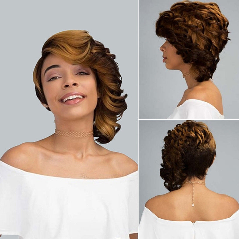 Luna Wigs Brown Voluminous Short Curly Wig