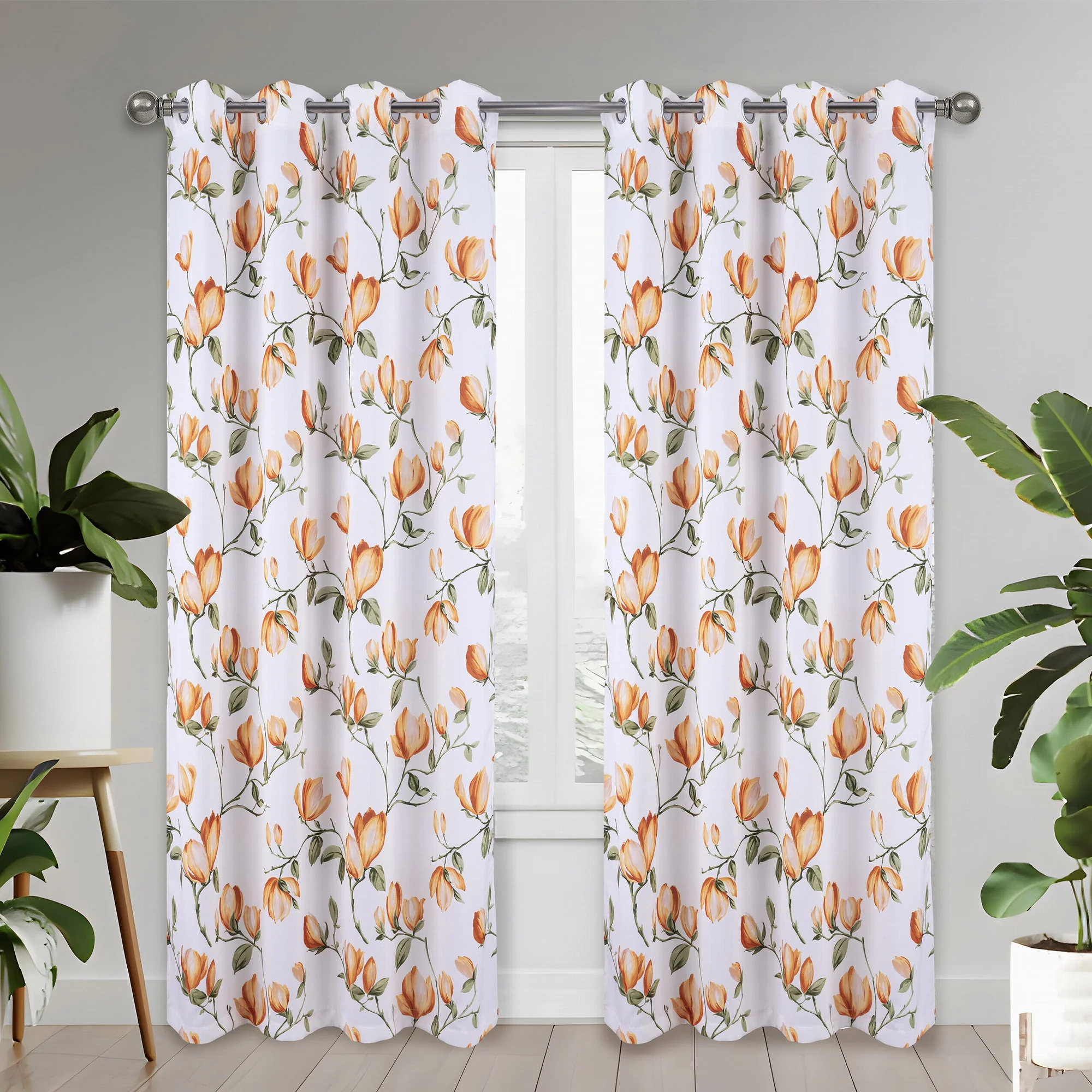 Regina Floral Room Darkening Grommet Window Panel, 54x84 Inches