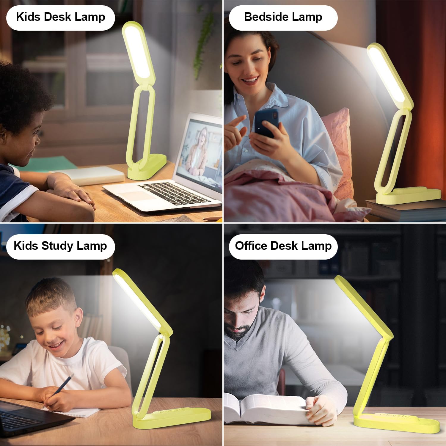 LED Desk Lamp for Office Home & Battery Operated Lamp Rechargeable Lamp Foldable & Portable Light, LED Desk Light Strip, 3 Brightness Dimmable Small Desk Lamp Wireless Reading Lamp