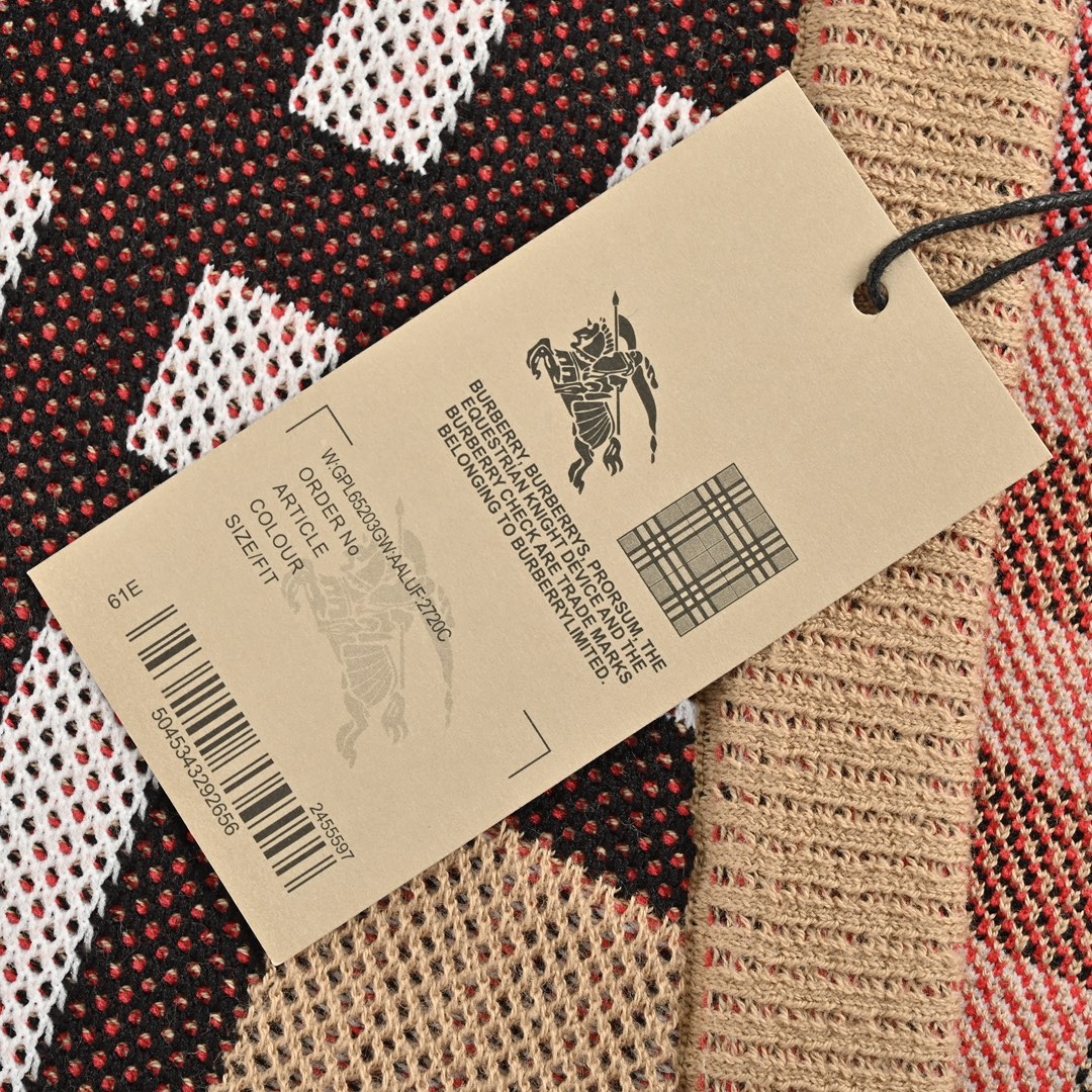 Burberry 24ss check preppy cardigan sweater