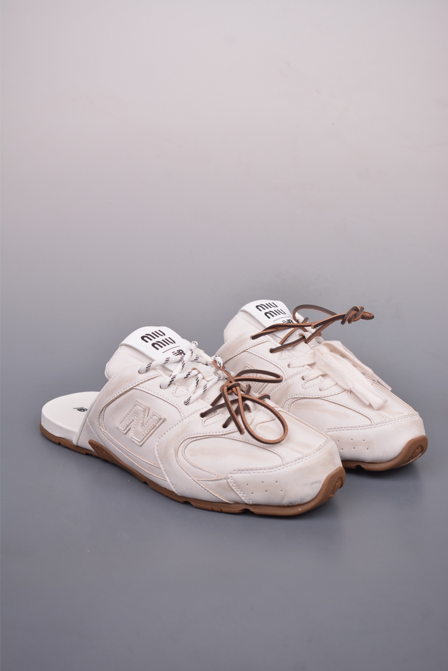 Miu Miu x New Balance 530 SL Faded Suede Mules 