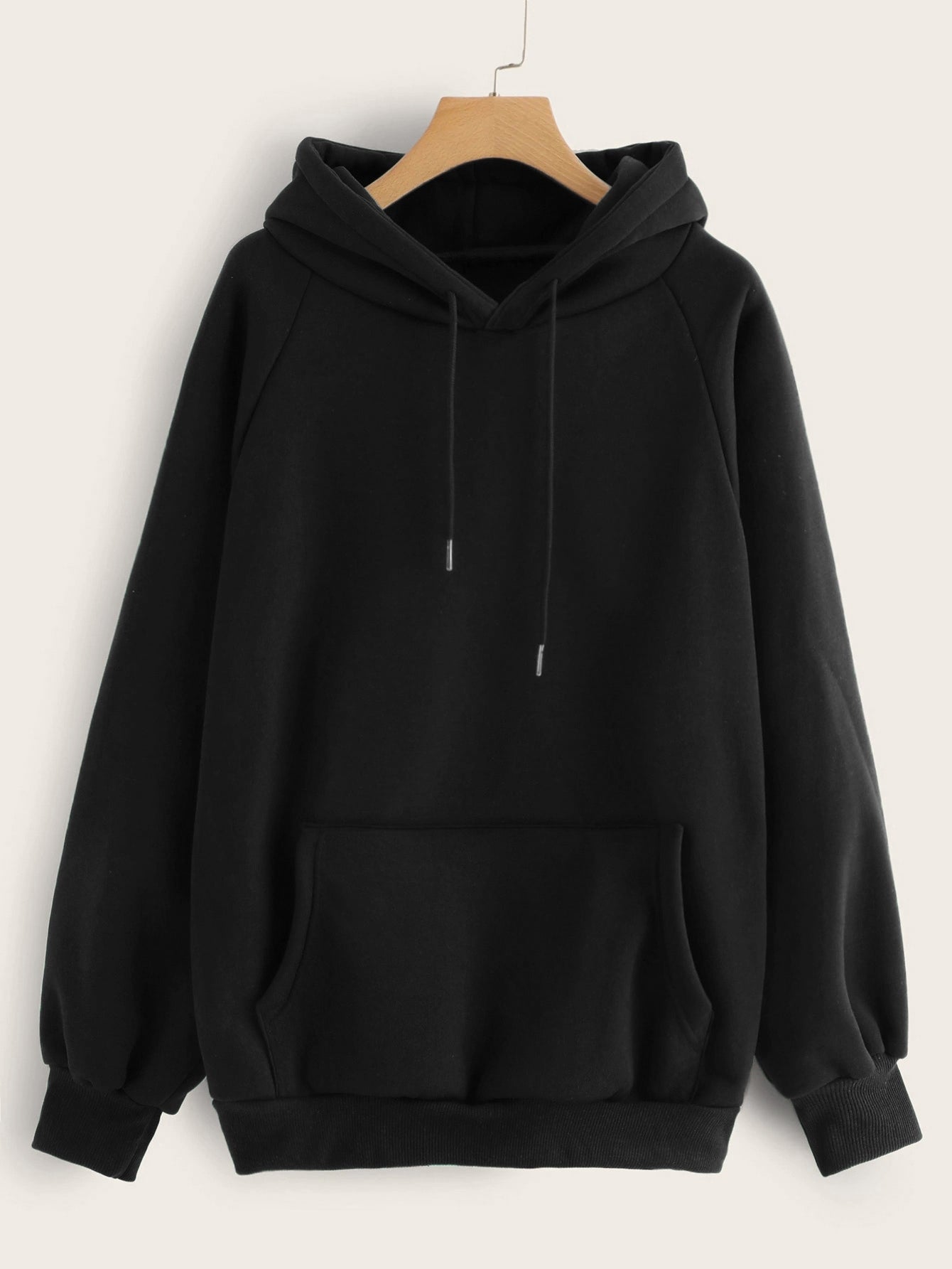 Drawstring Detail Solid Hoodie