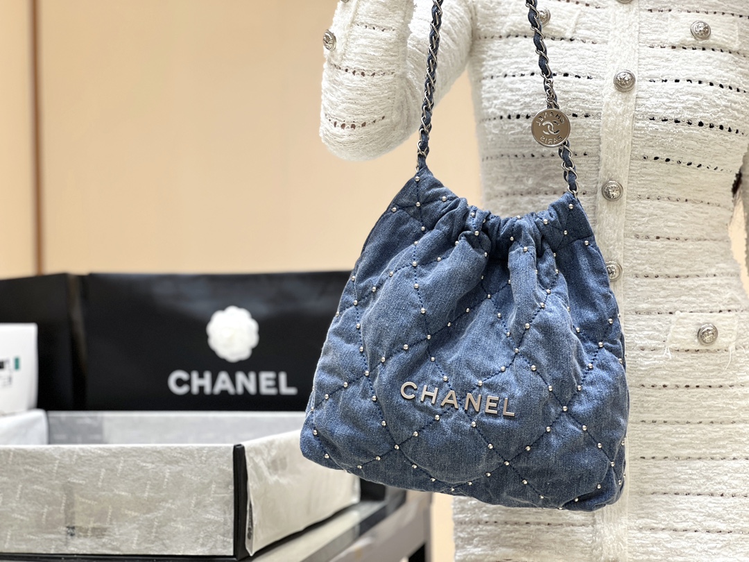 Chanel 24S Spring/Summer Collection Rivet Denim Handbag AS3260