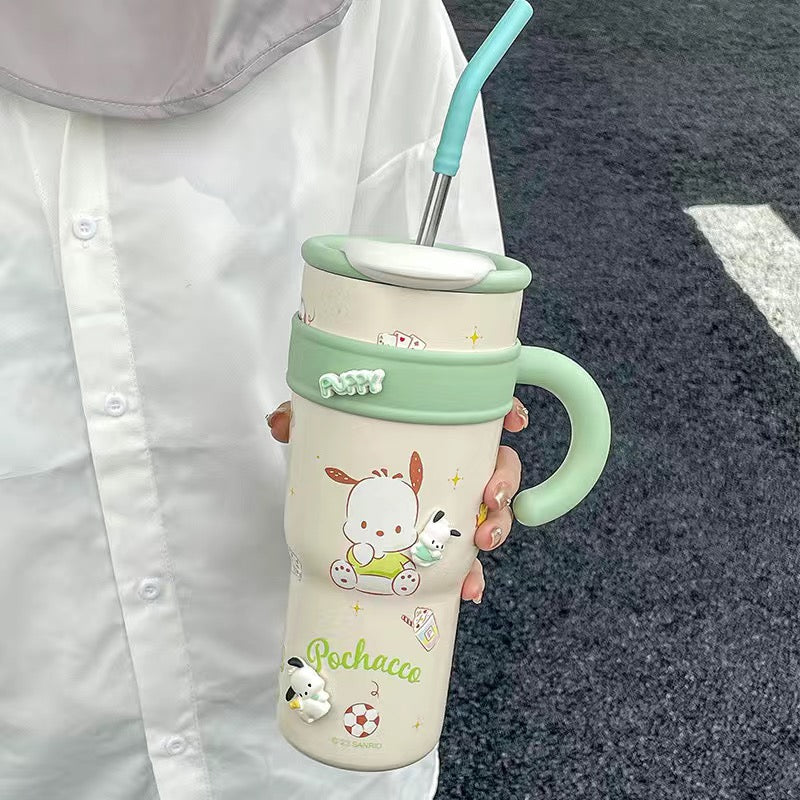 KT Vacuum Insulated Stainless Steel Travel Tumbler with Splash-Proof Lid, Includes Reusable Plastic Straw and Fits in Car Cup Holders