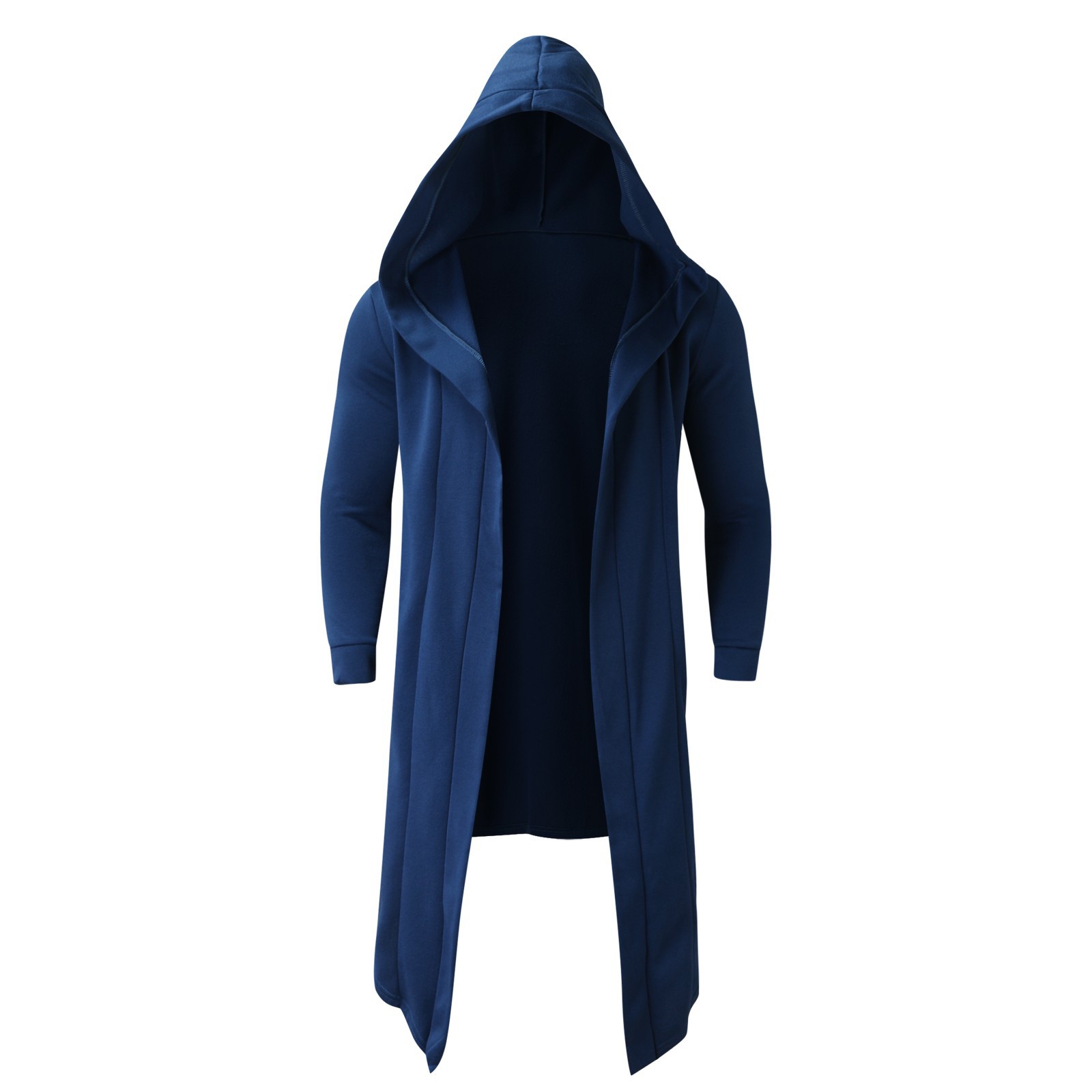 Autumn and winter pure color sweater cardigan overcoat for men hooded long style