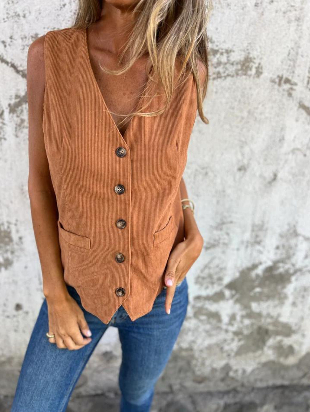 Solid Color Sleeveless Casual Vest Top