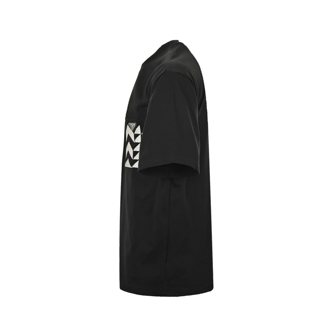 Prada 24ss pocket embroidered triangle logo short sleeve