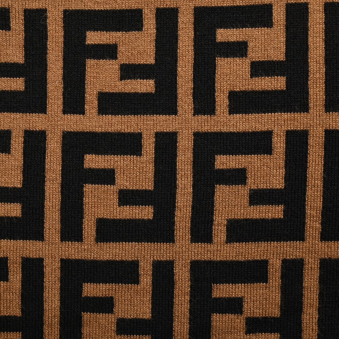 Fendi 24Fw classic double F all-over logo crew neck wool knit sweater