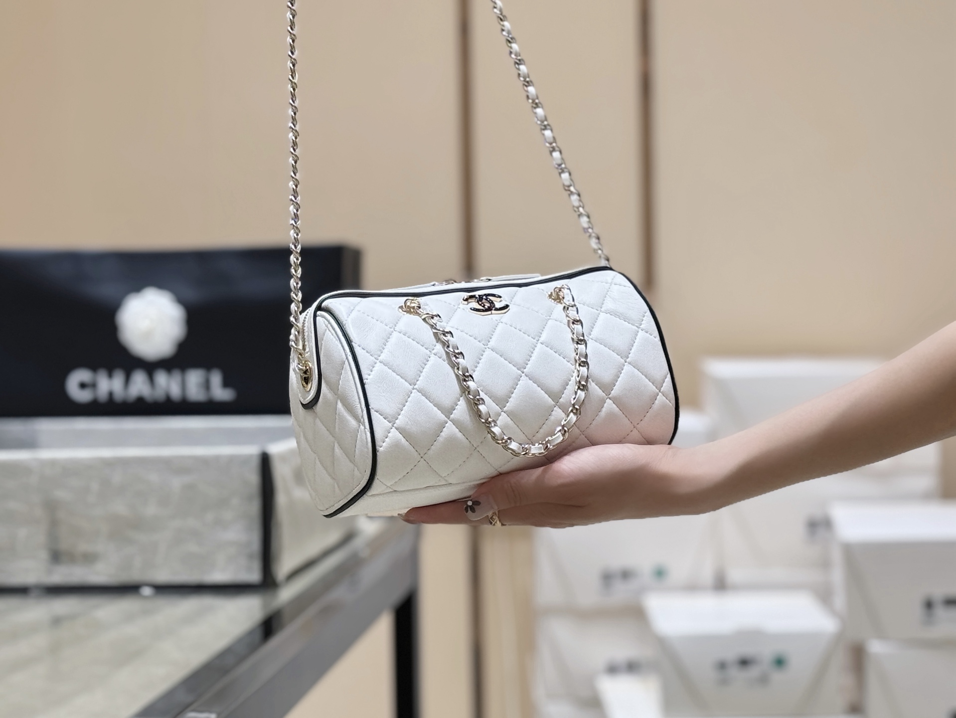 Chanel 25P Spring/Summer Preview Collection Panda Bowling Bag AP45150