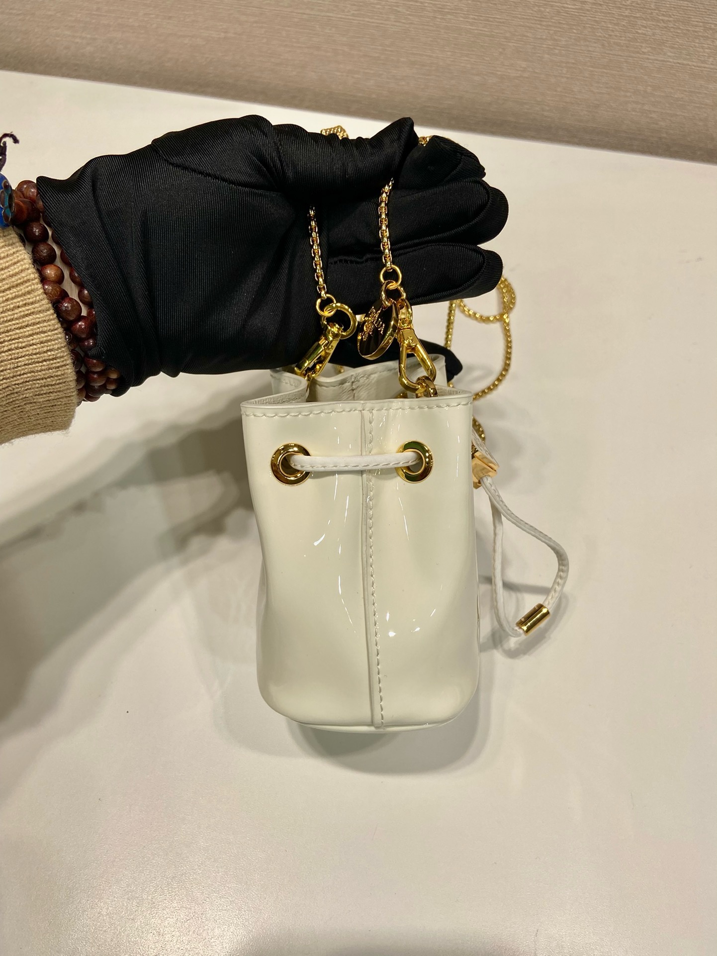 Prada patent leather small bucket 1NR016