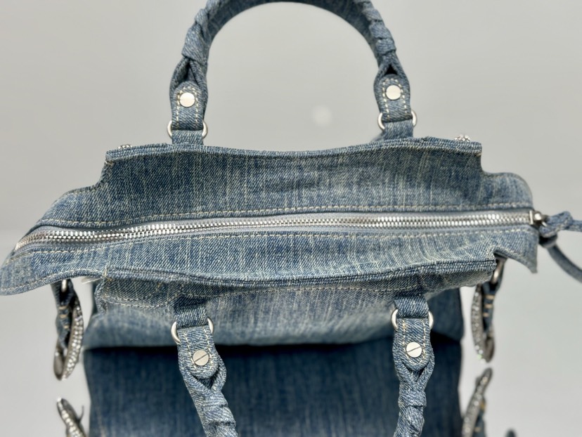 Balenciaga neo cagole denim blue motorcycle bag