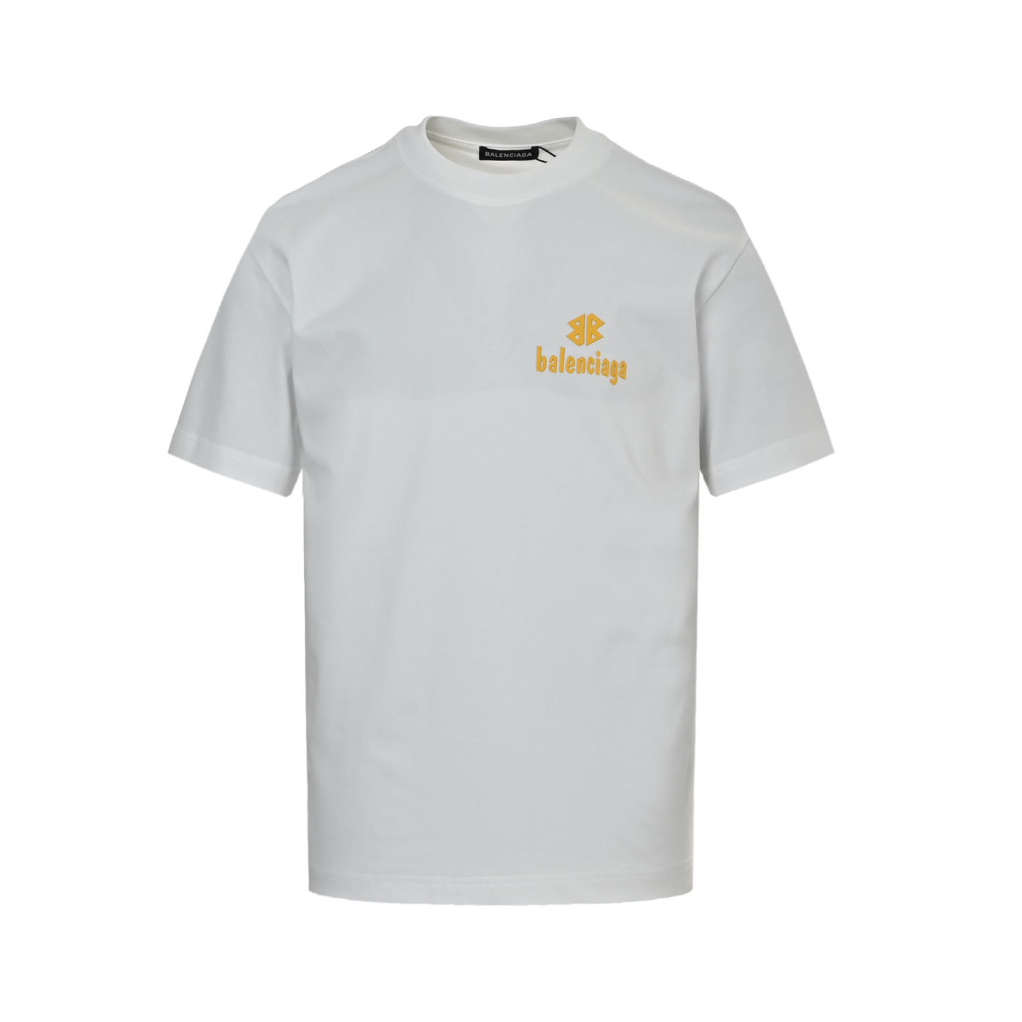 Balenciaga 25ss yellow label embossed letter logo short sleeve