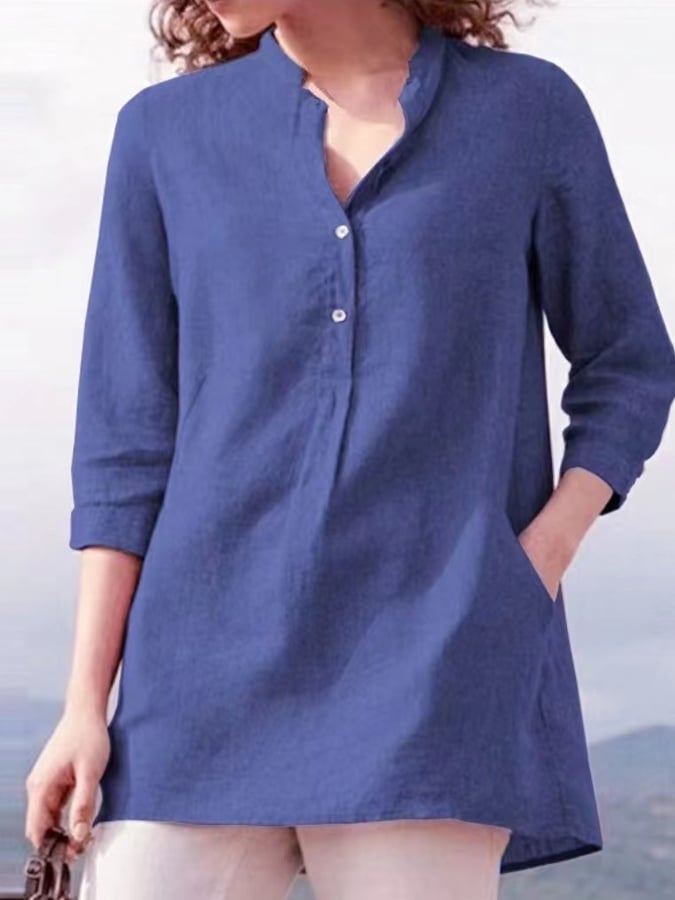 Casual Long-Sleeved Cotton Shirt